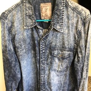 Guess acid wash denim shirt